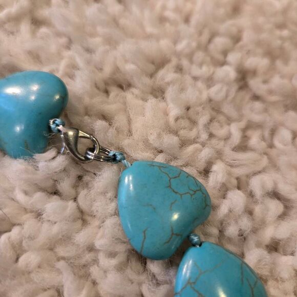 Turquoise Heart Stone Necklace - Picture 5 of 5